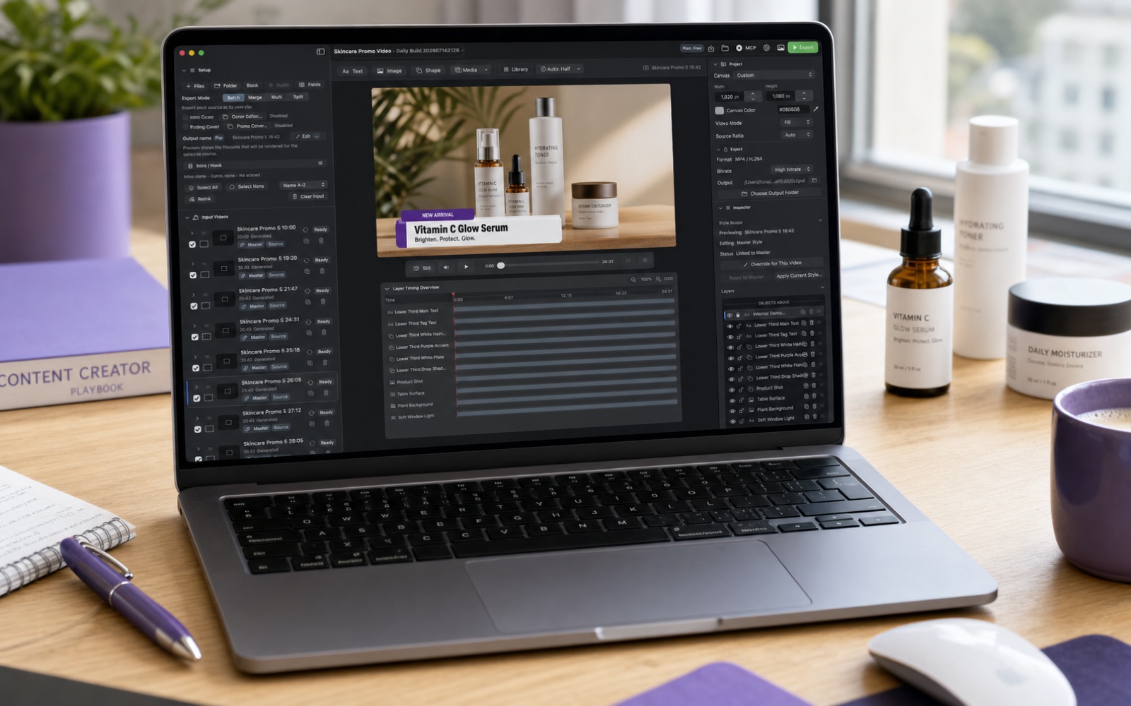 WaffEdit overlay design workflow on a MacBook
