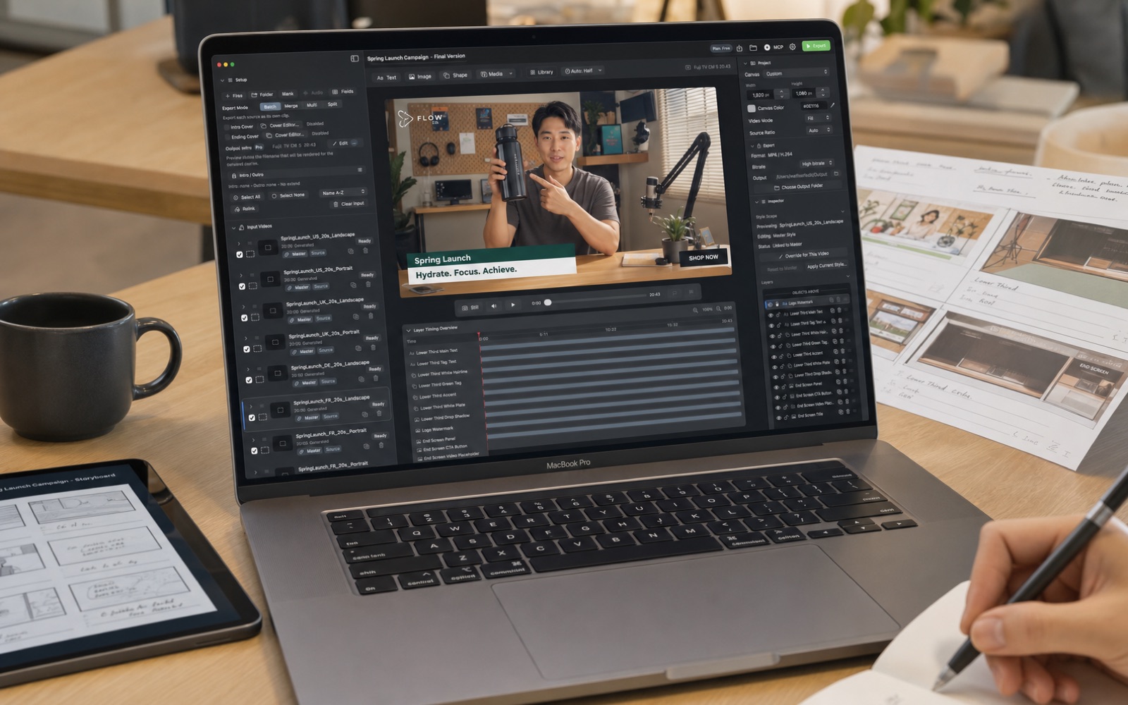 WaffEdit template review workflow for campaign videos